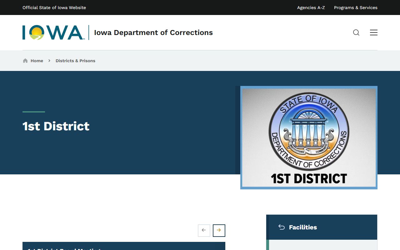 Waterloo Residential Correctional Facility offender lookup and IDOC First Judicial District facilities list